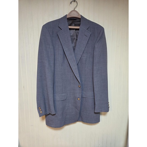 Palm Beach Sandals Other - Vintage John Weitz Blazer Mens 44 Blue Palm Beach Gold Button Sport Coat USA 90s
